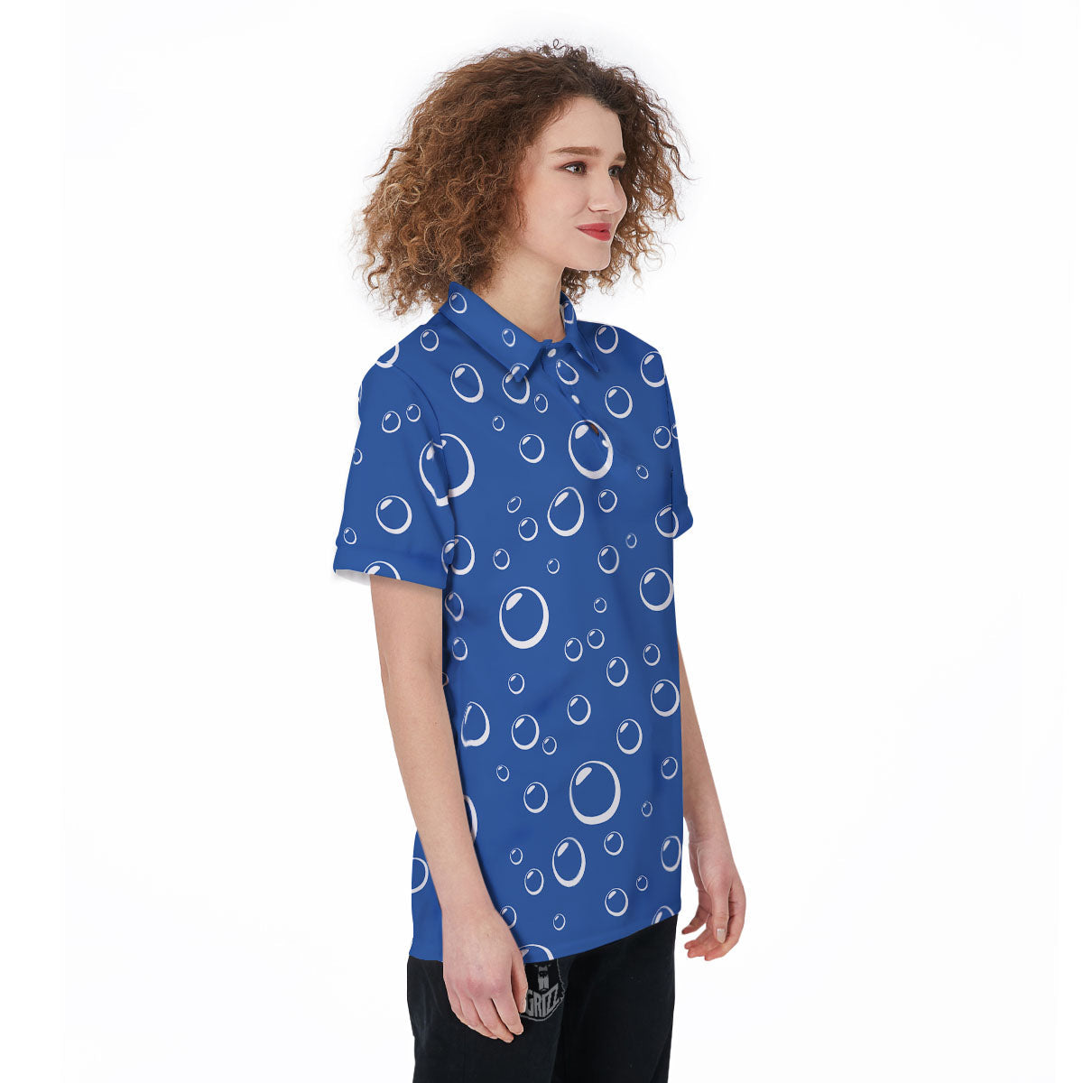 Bubble Ocean Print Pattern Women's Golf Shirts-grizzshop