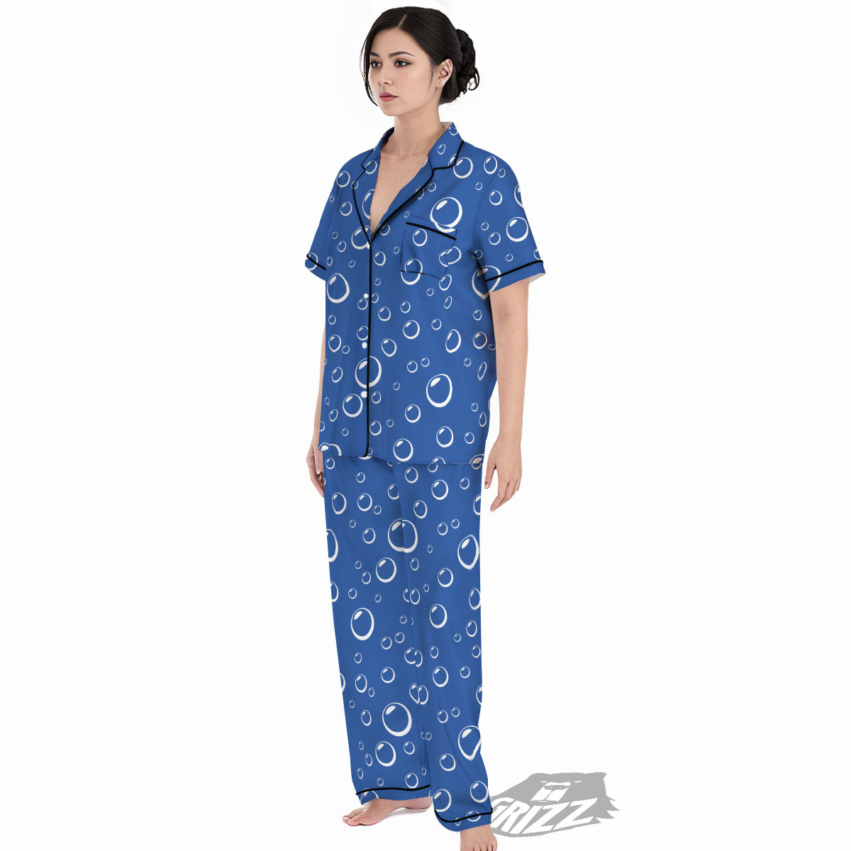 Bubble Ocean Print Pattern Women's Pajamas Set-grizzshop