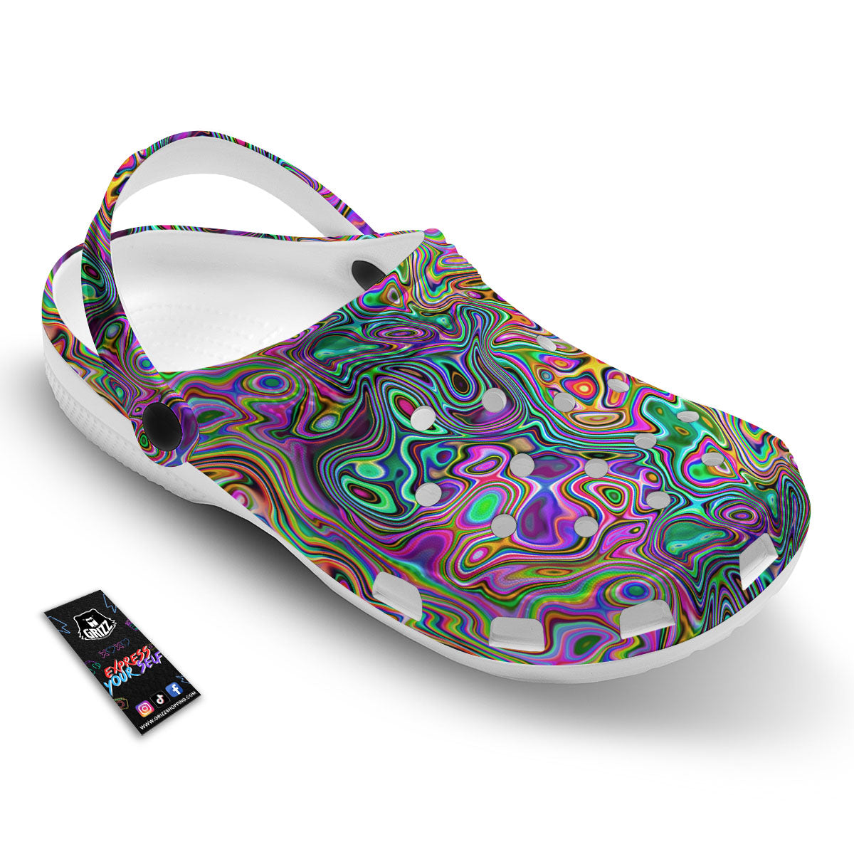Bubble Psychedelic Print Pattern Clog-grizzshop