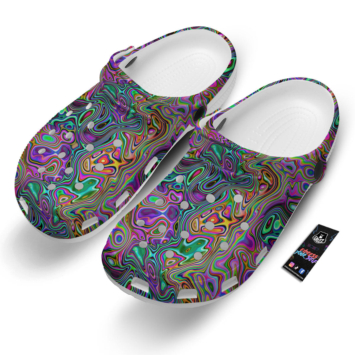 Bubble Psychedelic Print Pattern Clog-grizzshop
