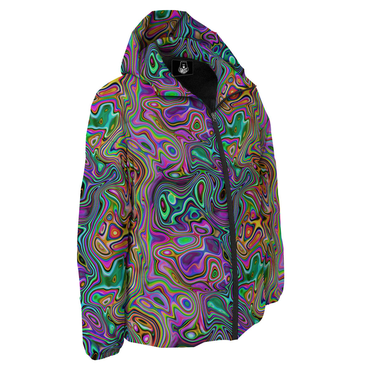Bubble Psychedelic Print Pattern Down Jacket-grizzshop