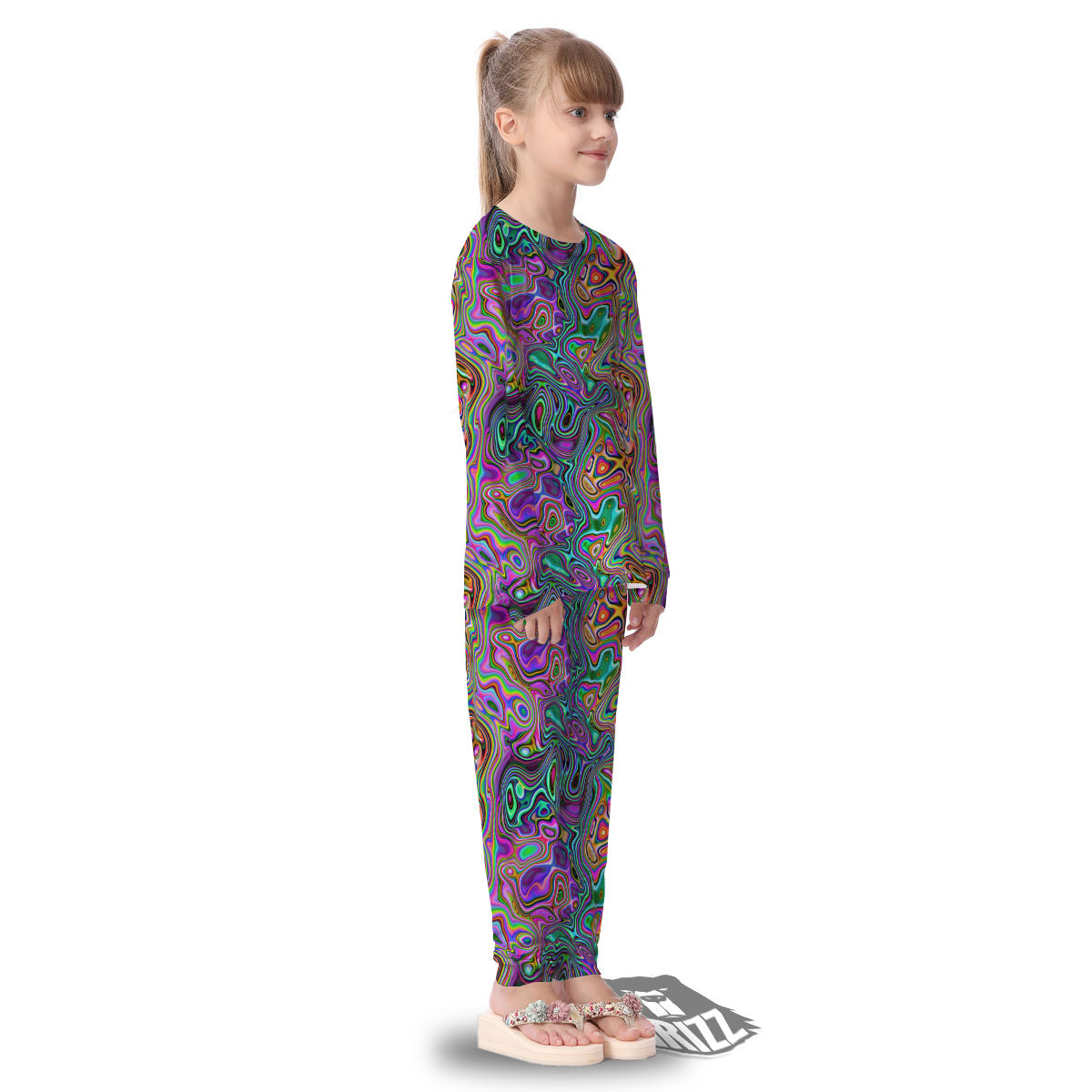 Bubble Psychedelic Print Pattern Kid's Pajamas-grizzshop