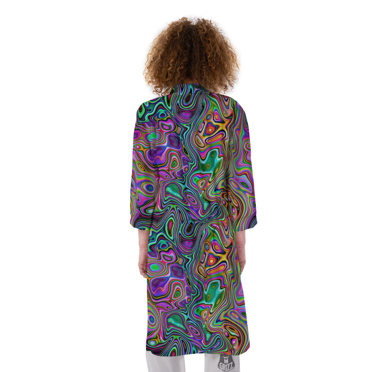 Bubble Psychedelic Print Pattern Kimono-grizzshop