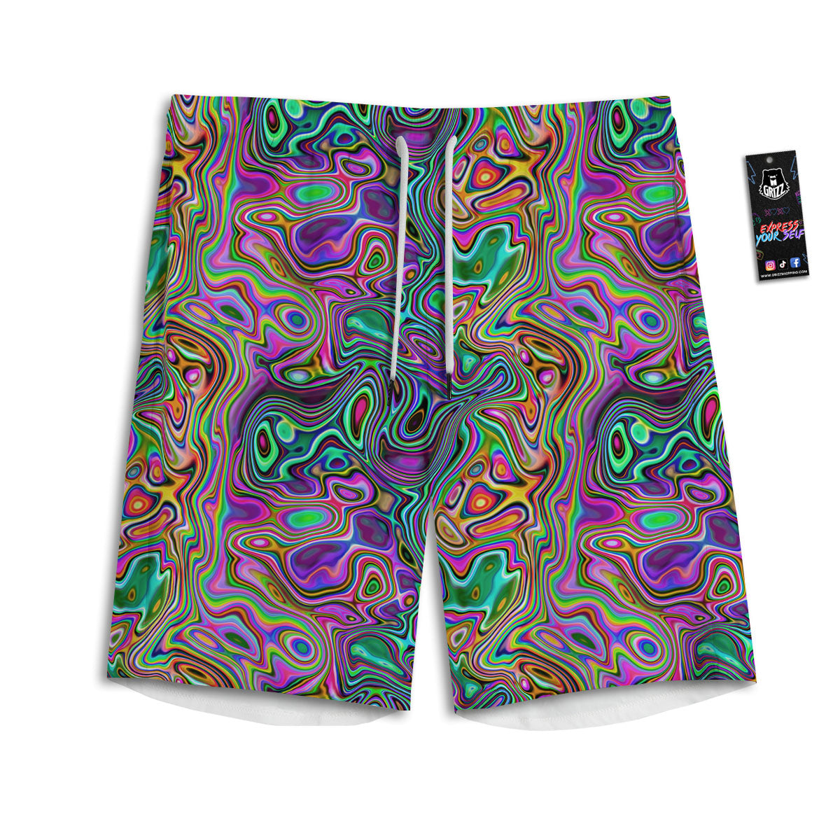 Bubble Psychedelic Print Pattern Men's Athletic Shorts-grizzshop
