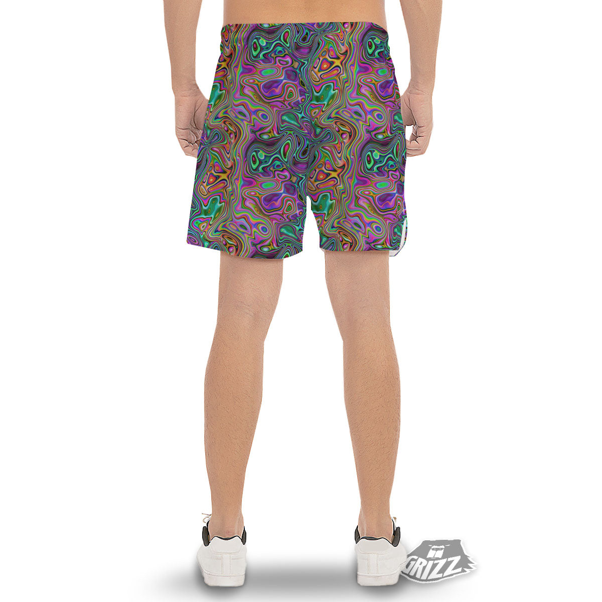 Bubble Psychedelic Print Pattern Men's Gym Shorts-grizzshop