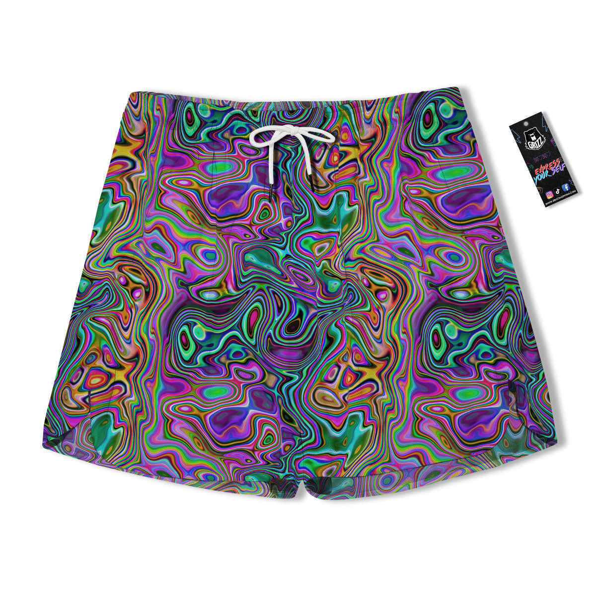 Bubble Psychedelic Print Pattern Men's Running Shorts-grizzshop