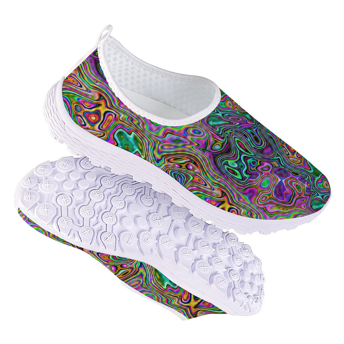 Bubble Psychedelic Print Pattern Nurse Shoes-grizzshop