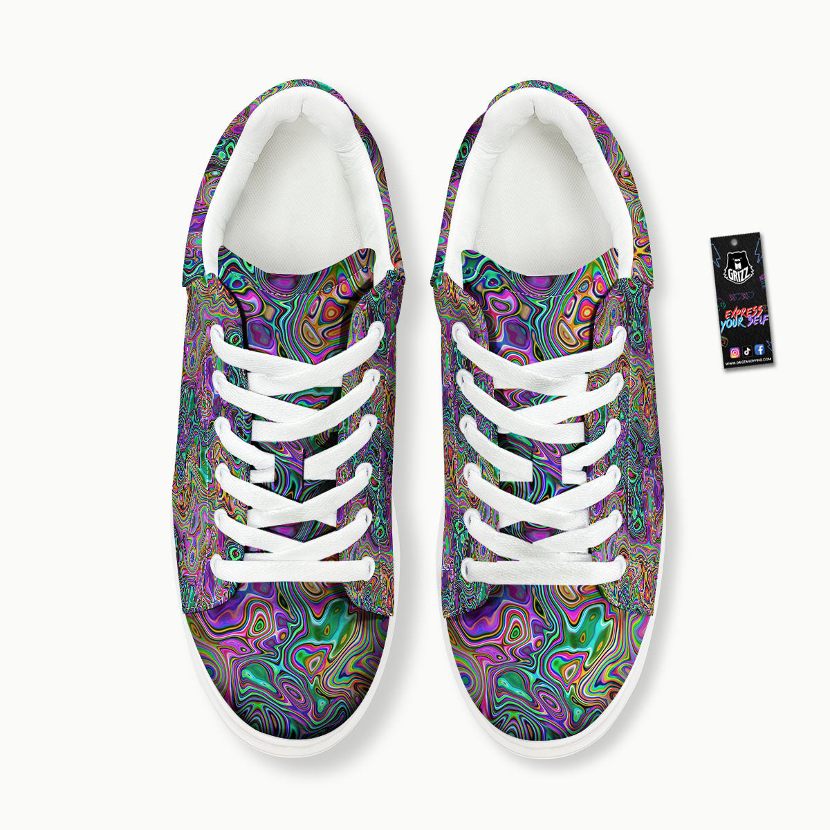 Bubble Psychedelic Print Pattern Platform Shoes-grizzshop