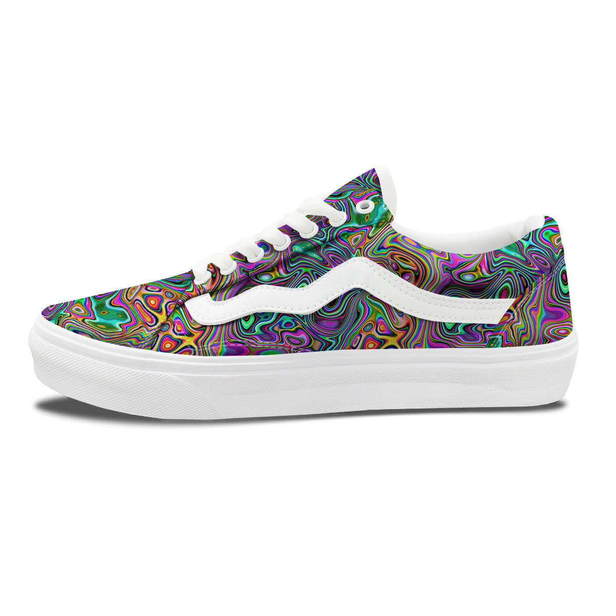 Bubble Psychedelic Print Pattern Skate Shoes-grizzshop