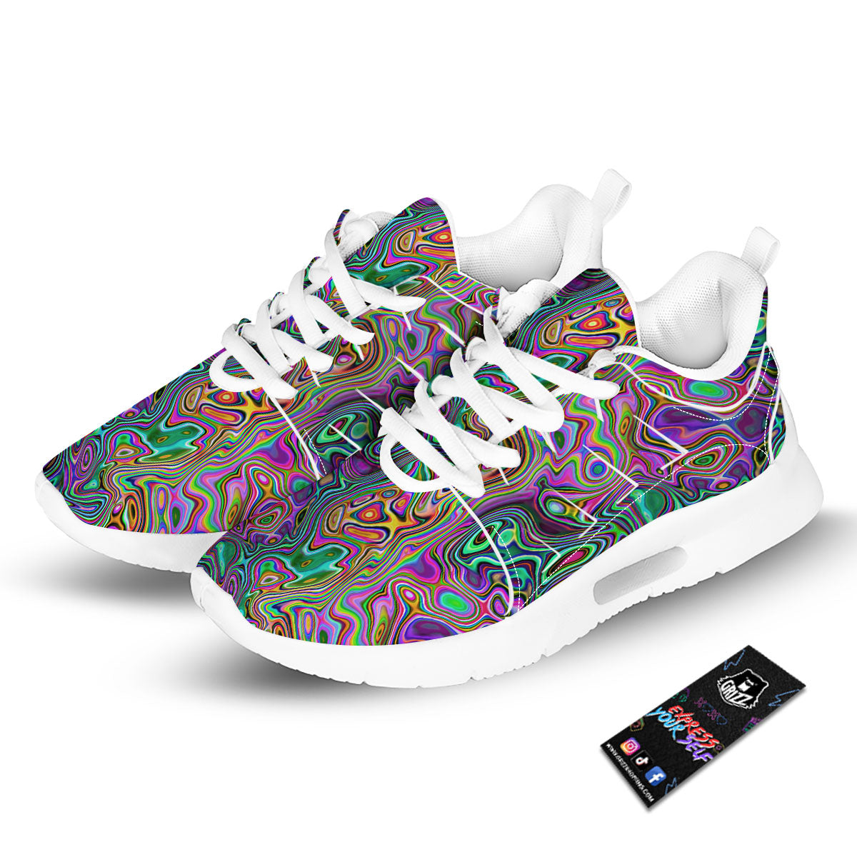 Bubble Psychedelic Print Pattern Tennis Shoes-grizzshop