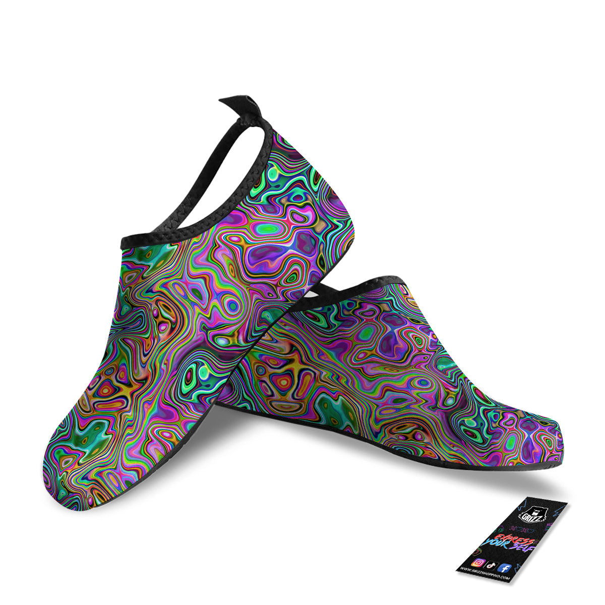 Bubble Psychedelic Print Pattern Water Shoes-grizzshop