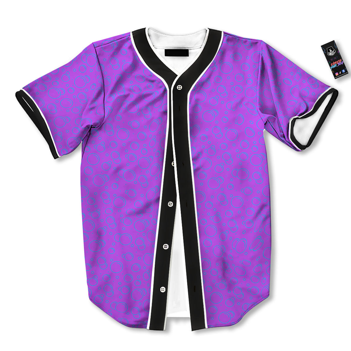 Bubble Purple Print Pattern Baseball Jersey-grizzshop