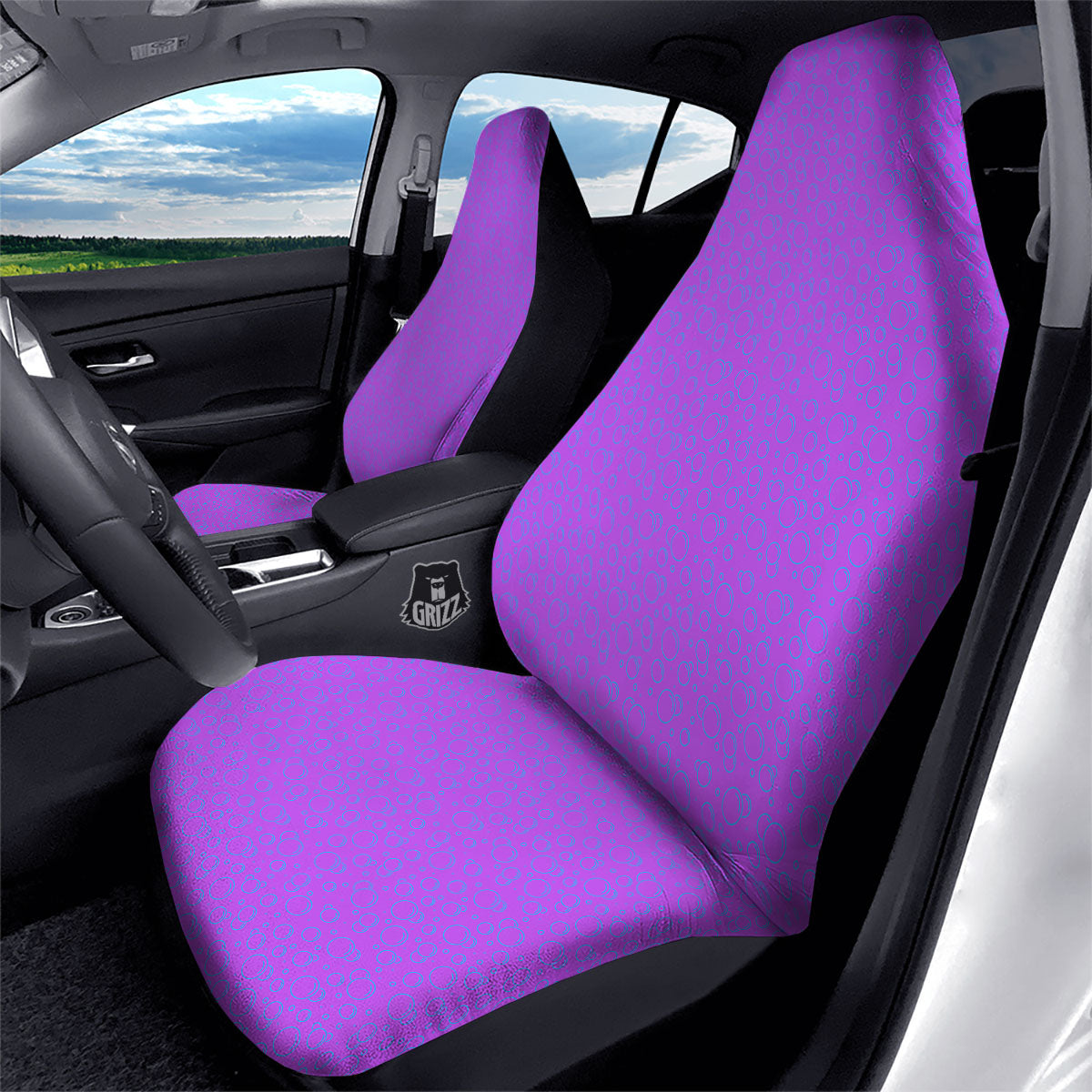 Bubble Purple Print Pattern Car Seat Covers-grizzshop