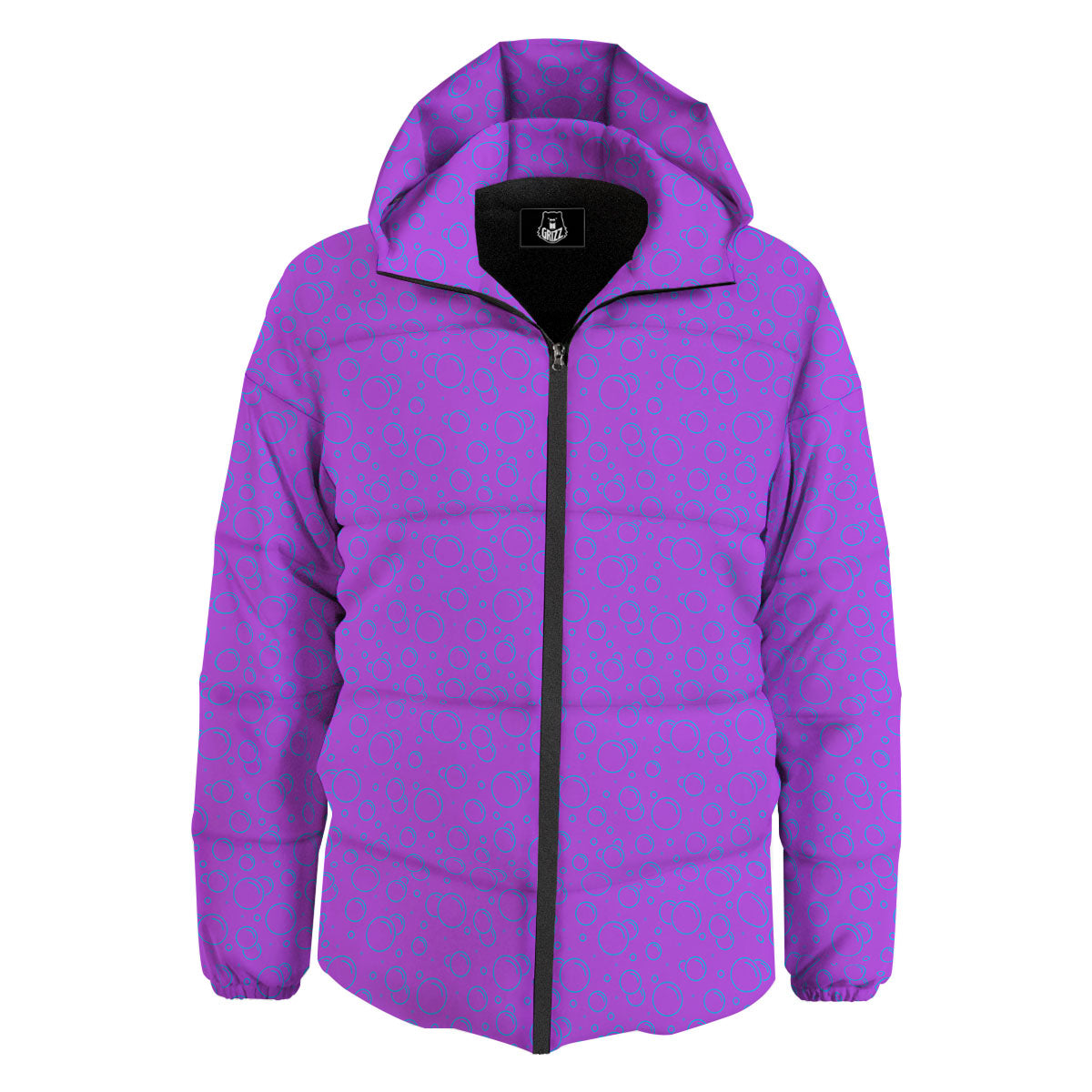 Bubble Purple Print Pattern Down Jacket-grizzshop