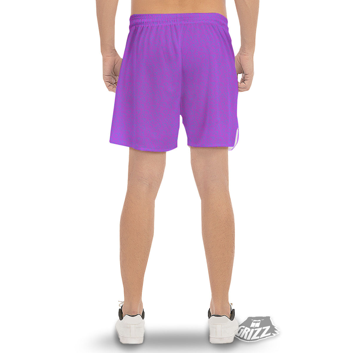 Bubble Purple Print Pattern Men's Gym Shorts-grizzshop