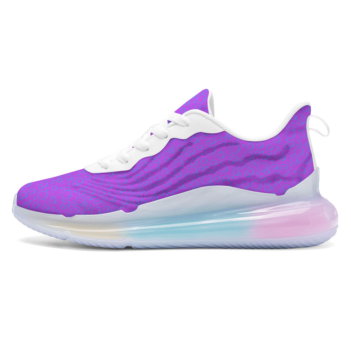 Bubble Purple Print Pattern Running Sneakers-grizzshop