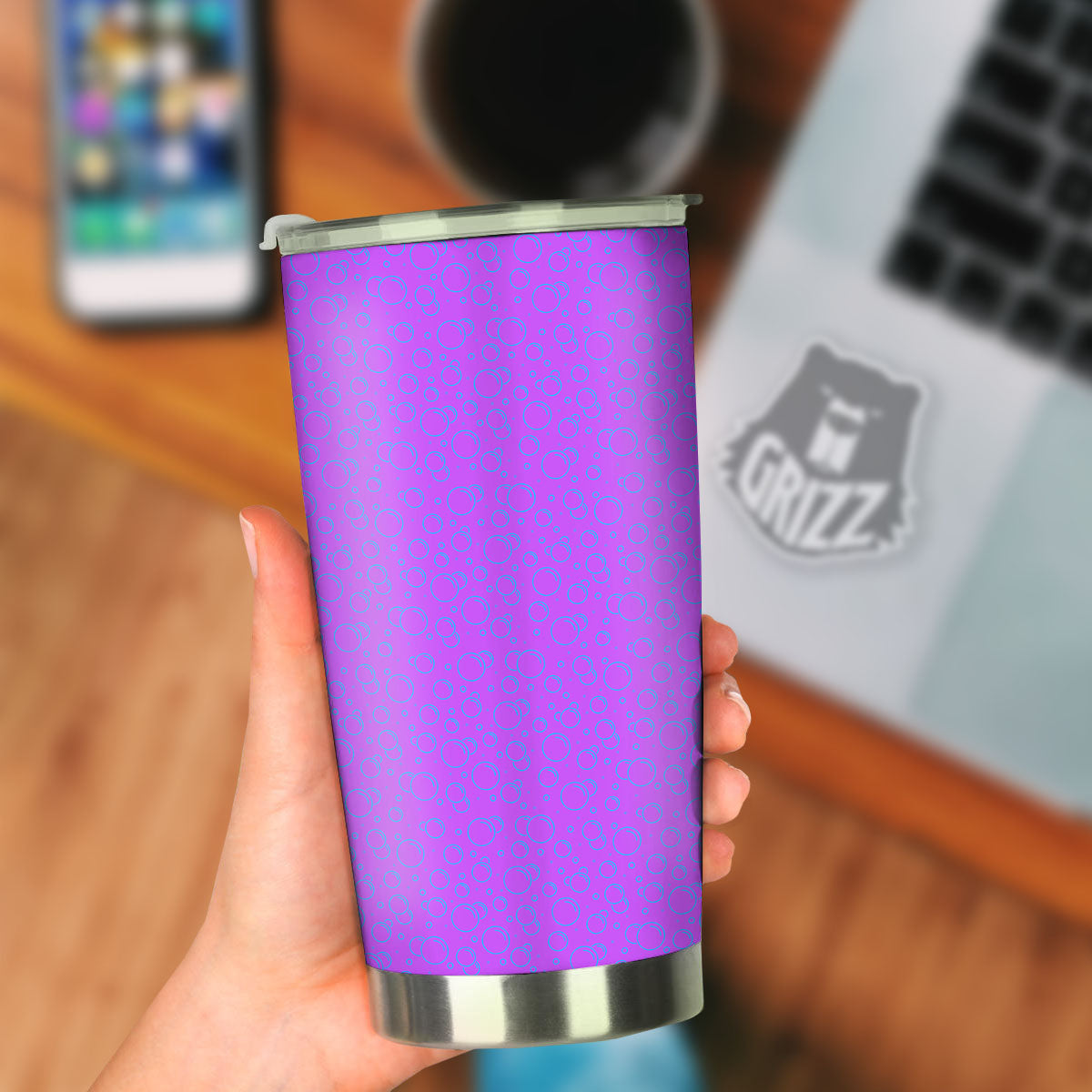 Bubble Purple Print Pattern Tumbler-grizzshop