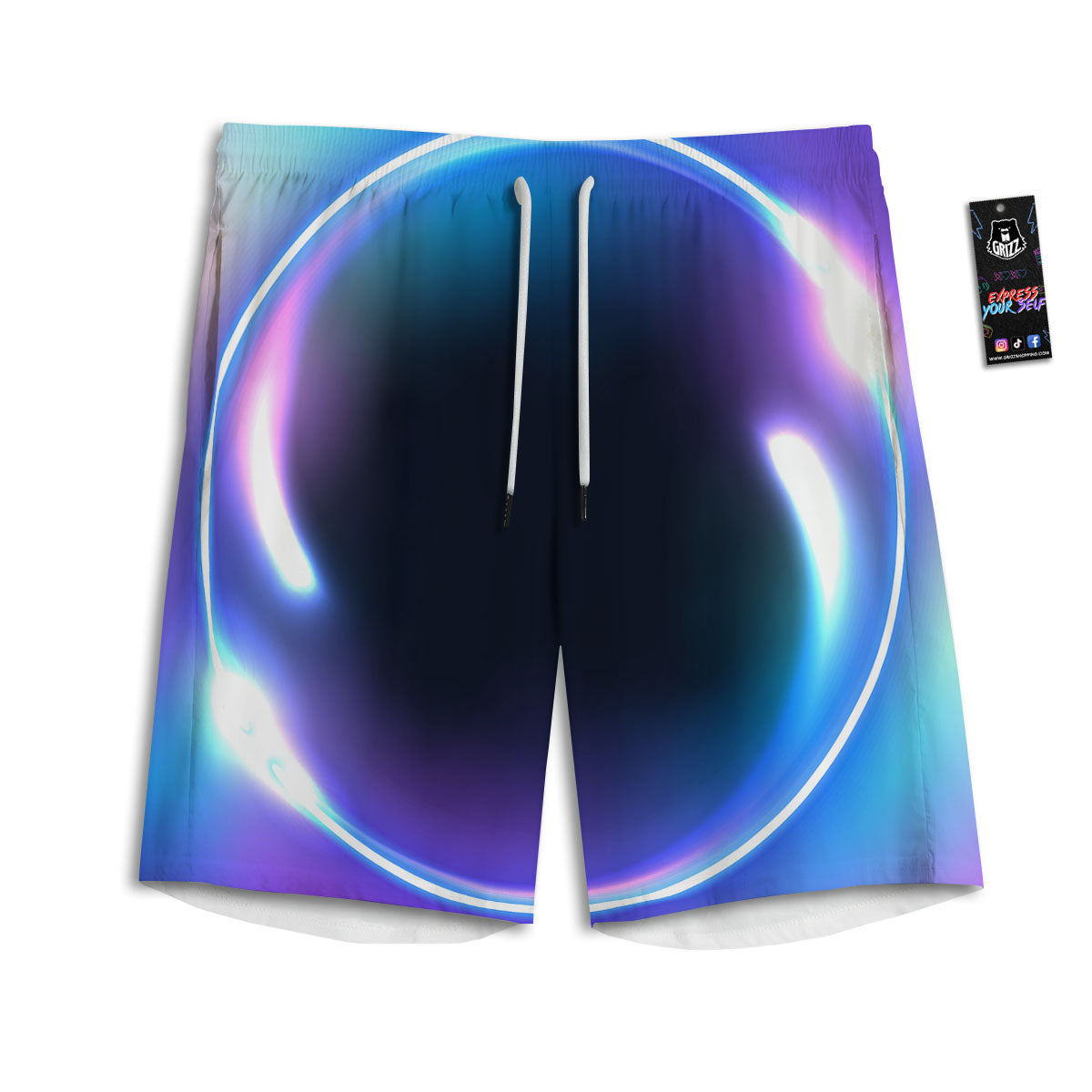 Bubble Rave Print Men's Athletic Shorts