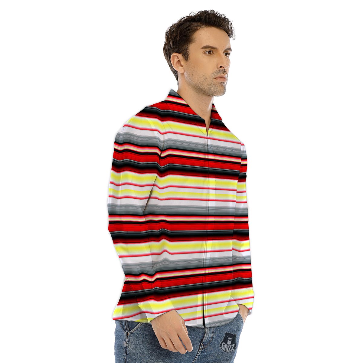 Bubble Rave Print Men's Dress Shirts-grizzshop