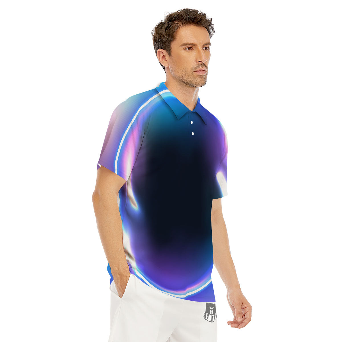 Bubble Rave Print Men's Golf Shirts-grizzshop