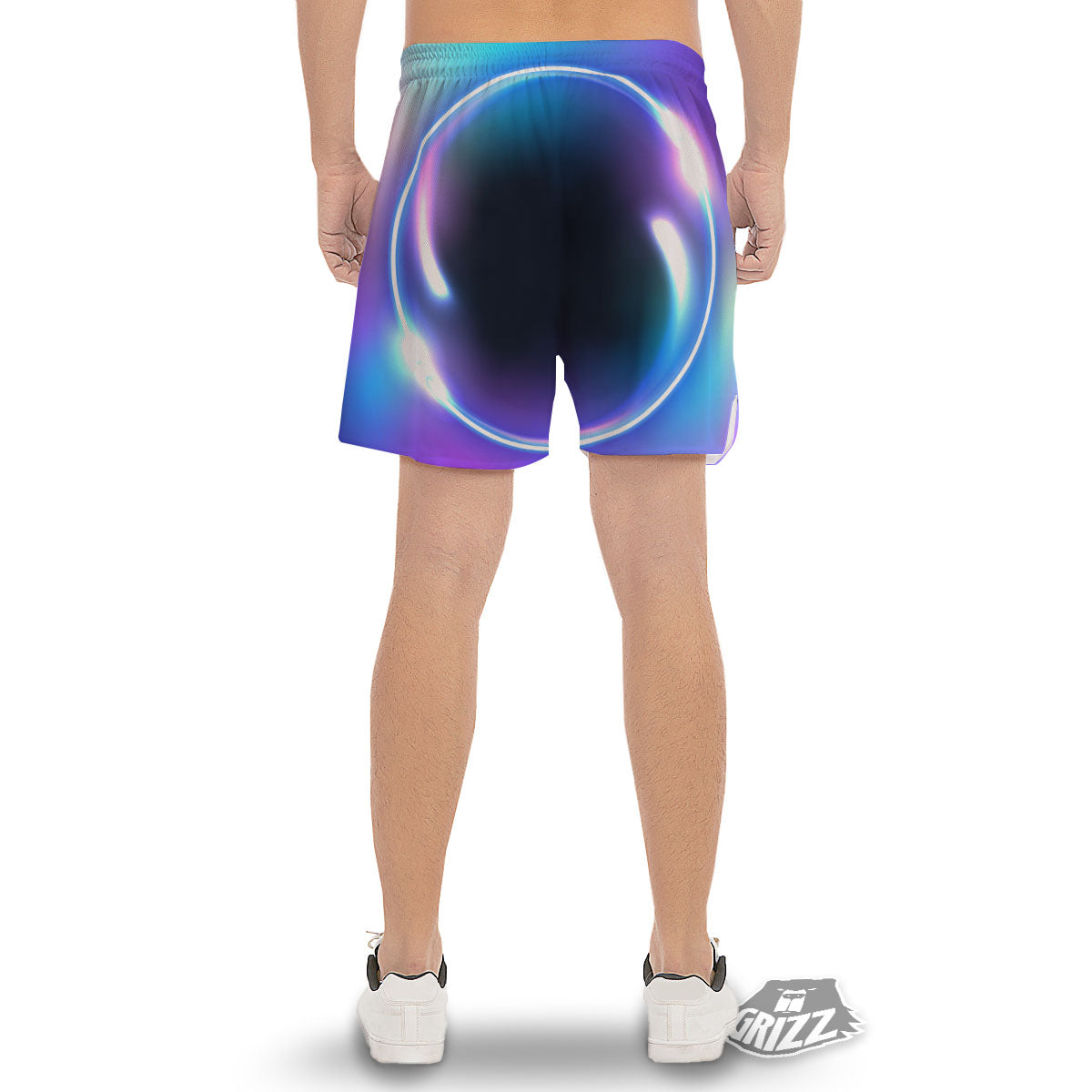 Bubble Rave Print Men's Gym Shorts-grizzshop
