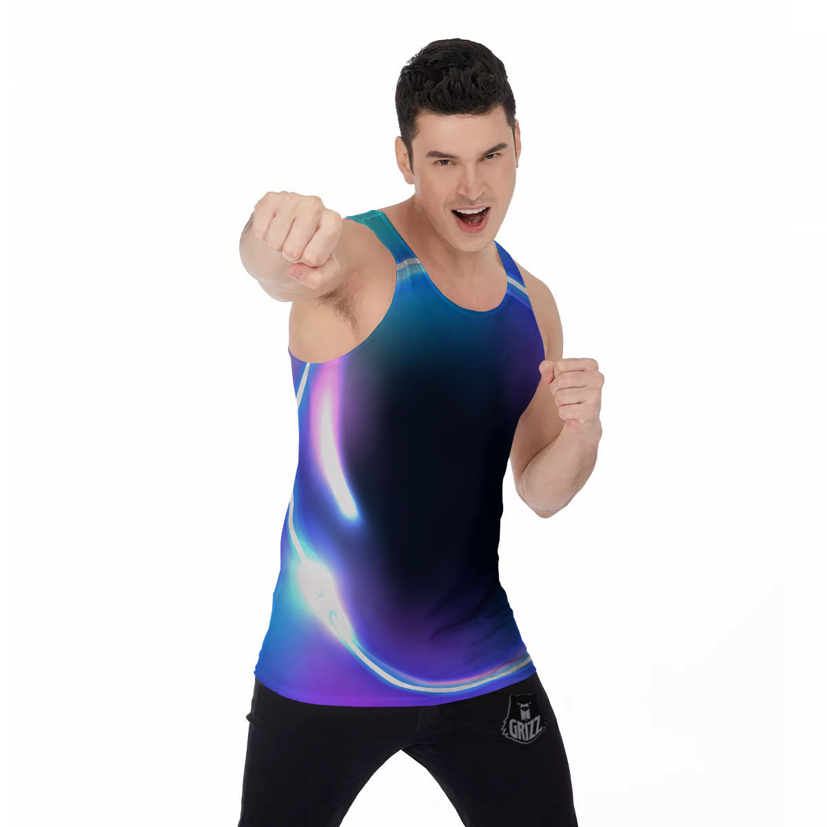 Bubble Rave Print Men's Tank Top-grizzshop