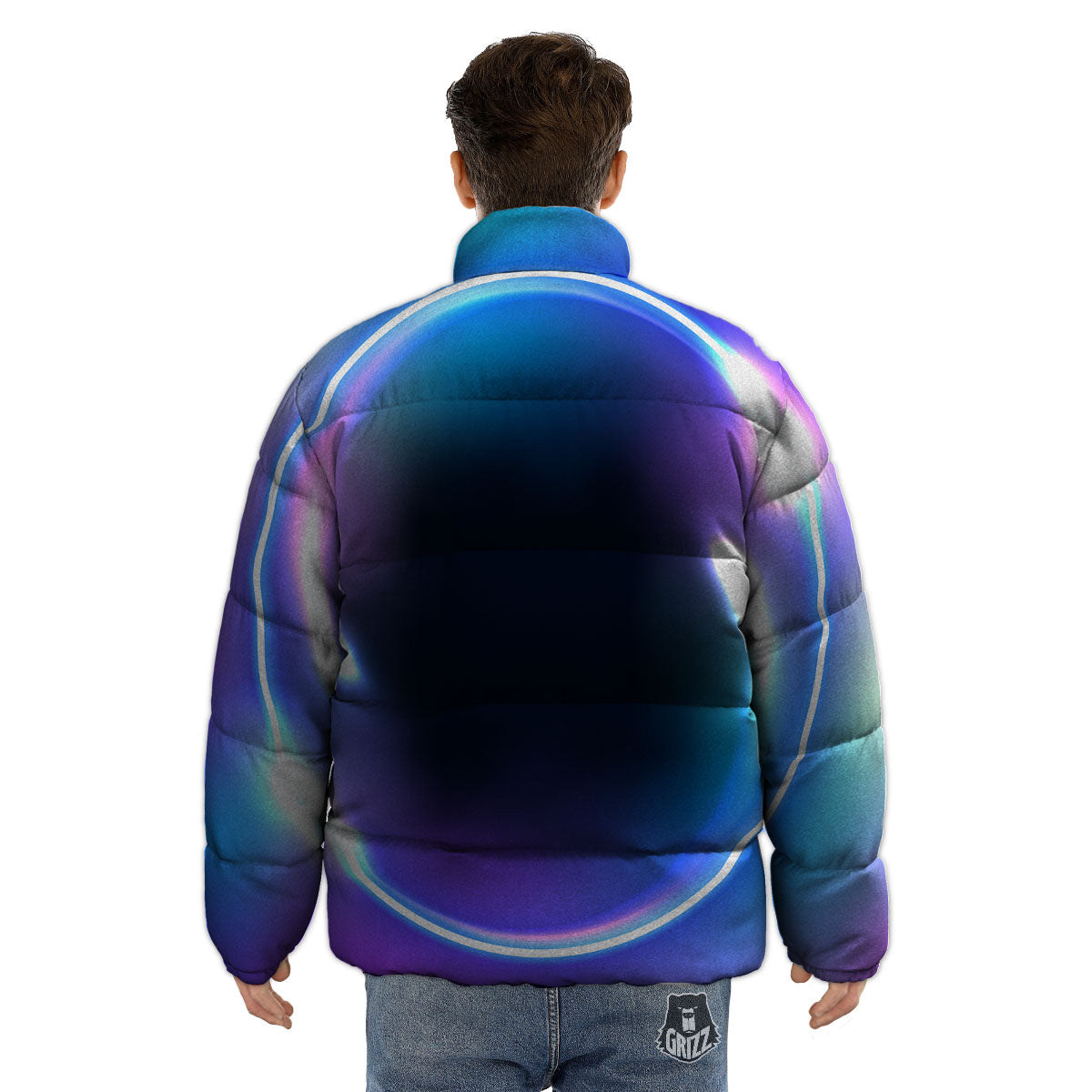 Bubble Rave Print Puffer Jacket-grizzshop