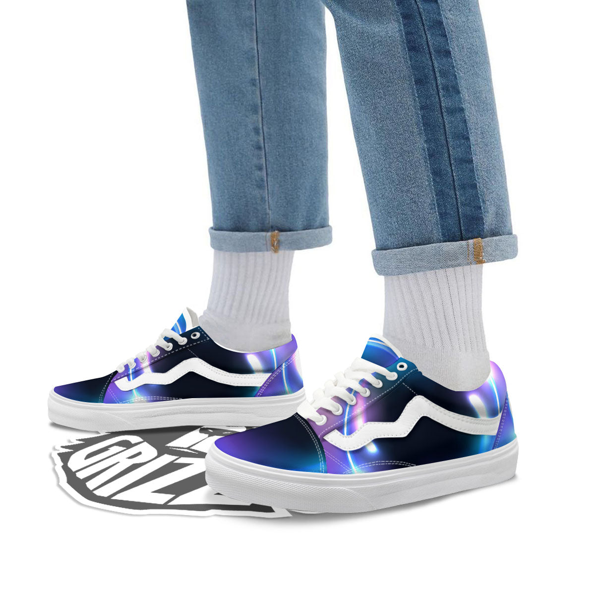 Bubble Rave Print Skate Shoes-grizzshop