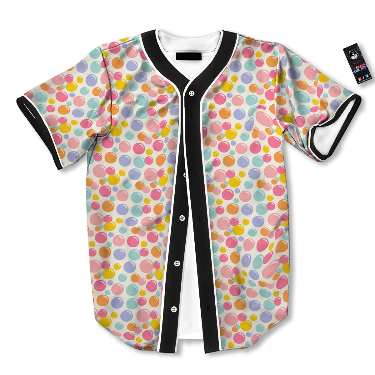 Bubble Soap Colorful Print Baseball Jersey-grizzshop