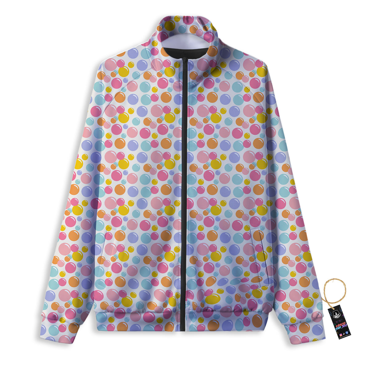 Bubble Soap Colorful Print Track Jacket-grizzshop