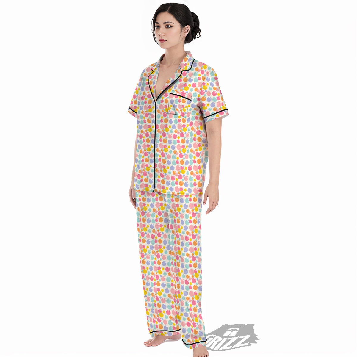 Bubble Soap Colorful Print Women's Pajamas Set-grizzshop