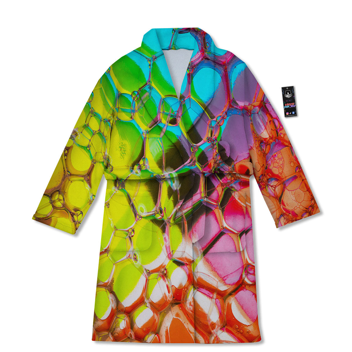 Bubble Soap Psychedelic Print Bathrobe-grizzshop