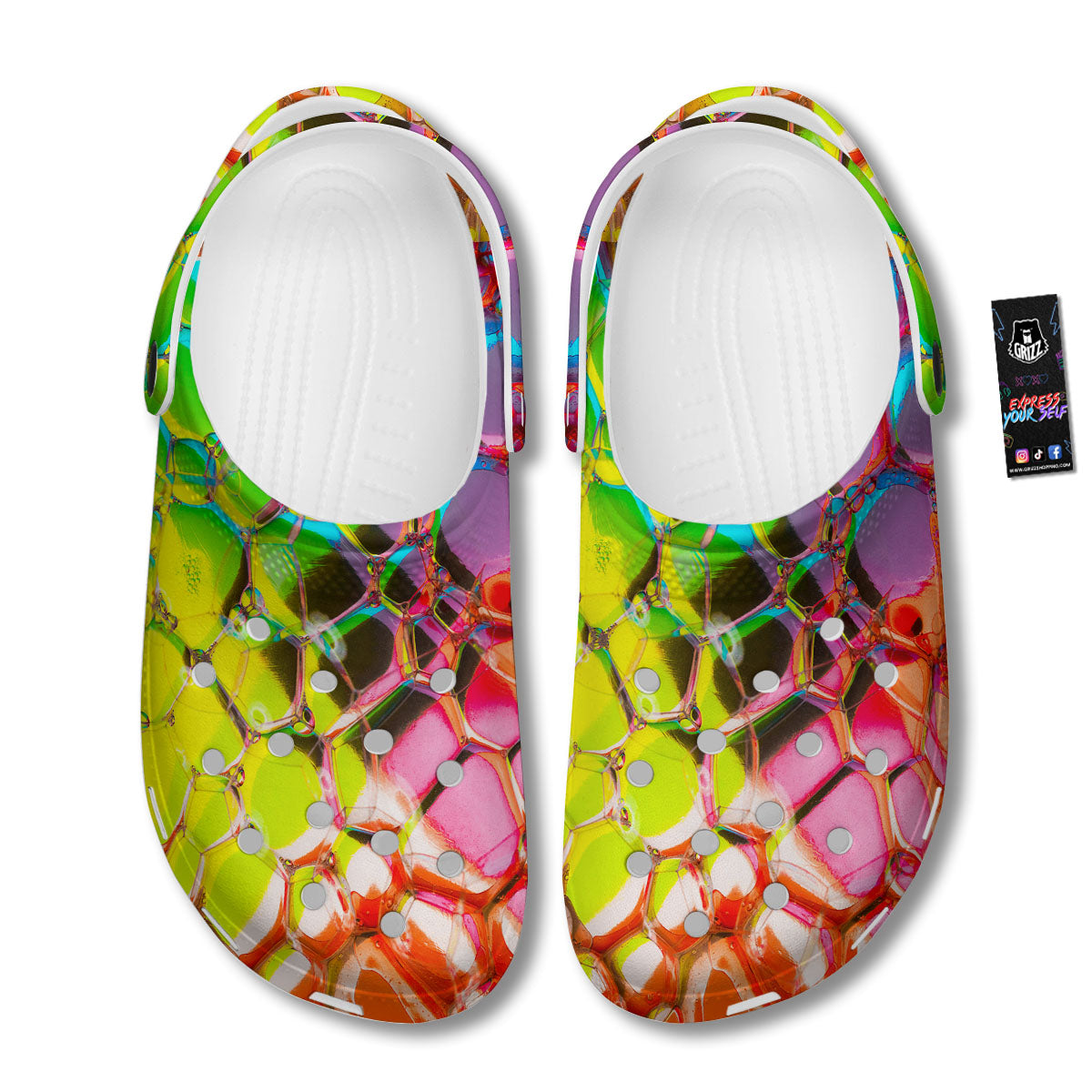 Bubble Soap Psychedelic Print Clog-grizzshop