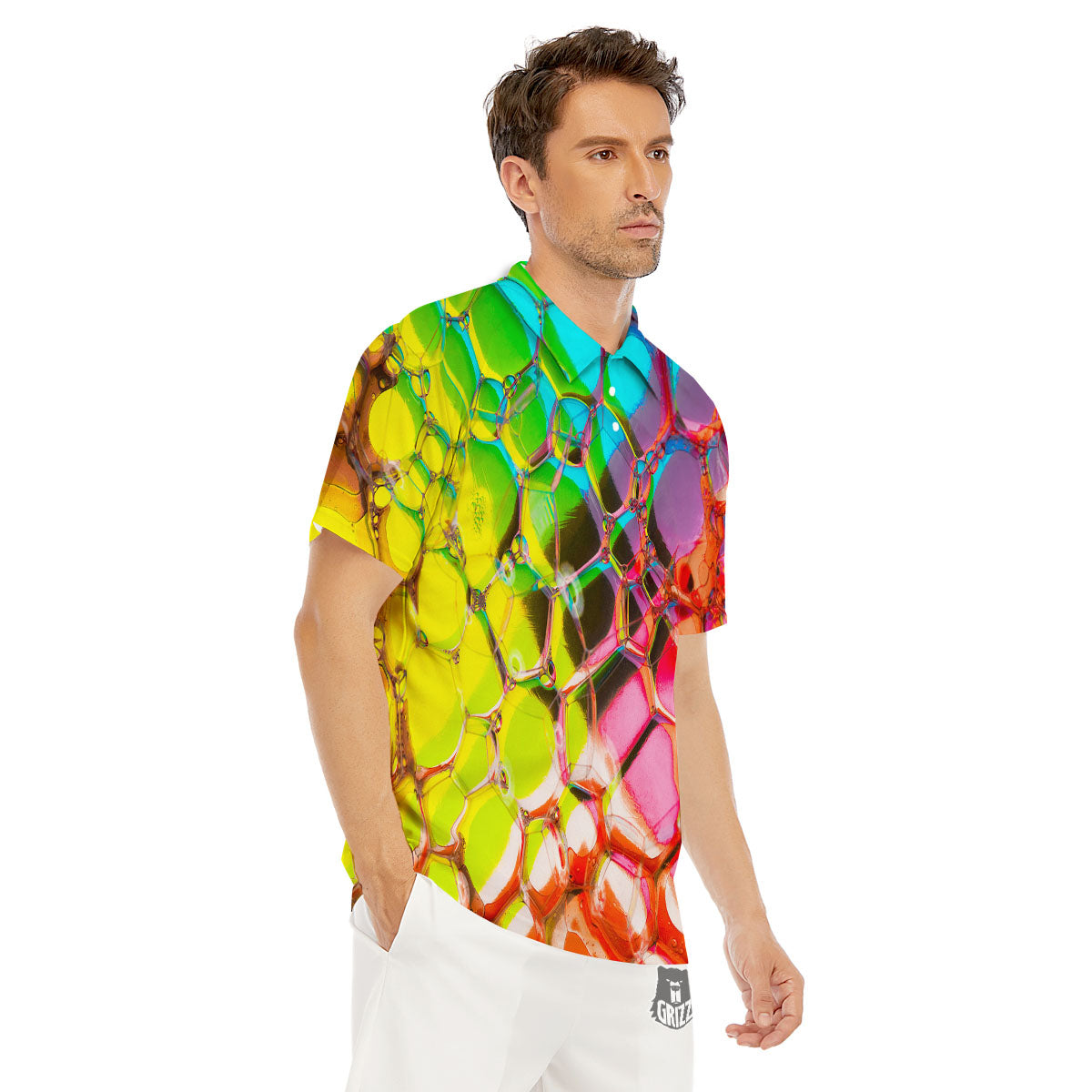 Bubble Soap Psychedelic Print Men's Golf Shirts-grizzshop