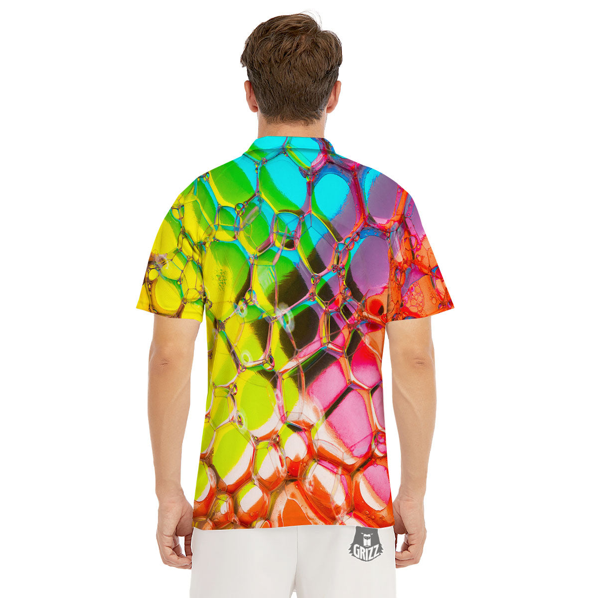 Bubble Soap Psychedelic Print Men's Golf Shirts-grizzshop