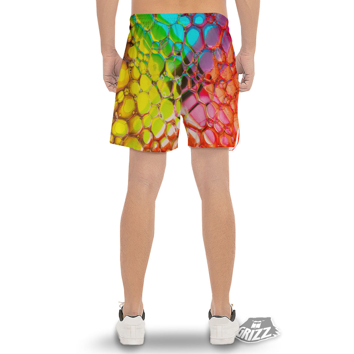 Bubble Soap Psychedelic Print Men's Gym Shorts-grizzshop
