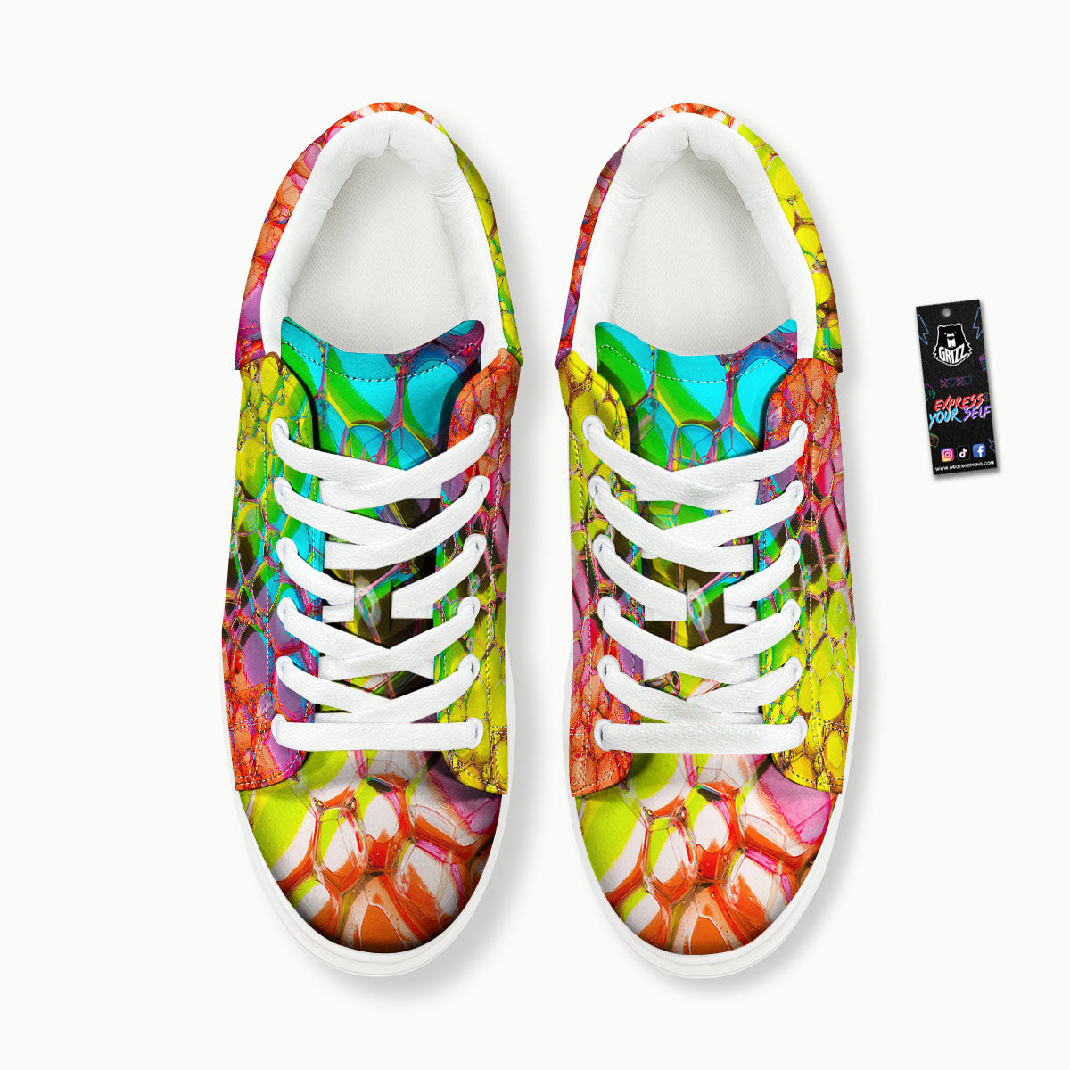 Bubble Soap Psychedelic Print Platform Shoes-grizzshop