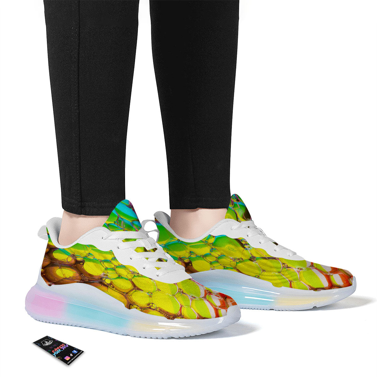 Bubble Soap Psychedelic Print Running Sneakers-grizzshop
