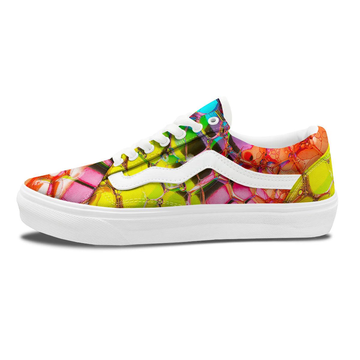 Bubble Soap Psychedelic Print Skate Shoes-grizzshop