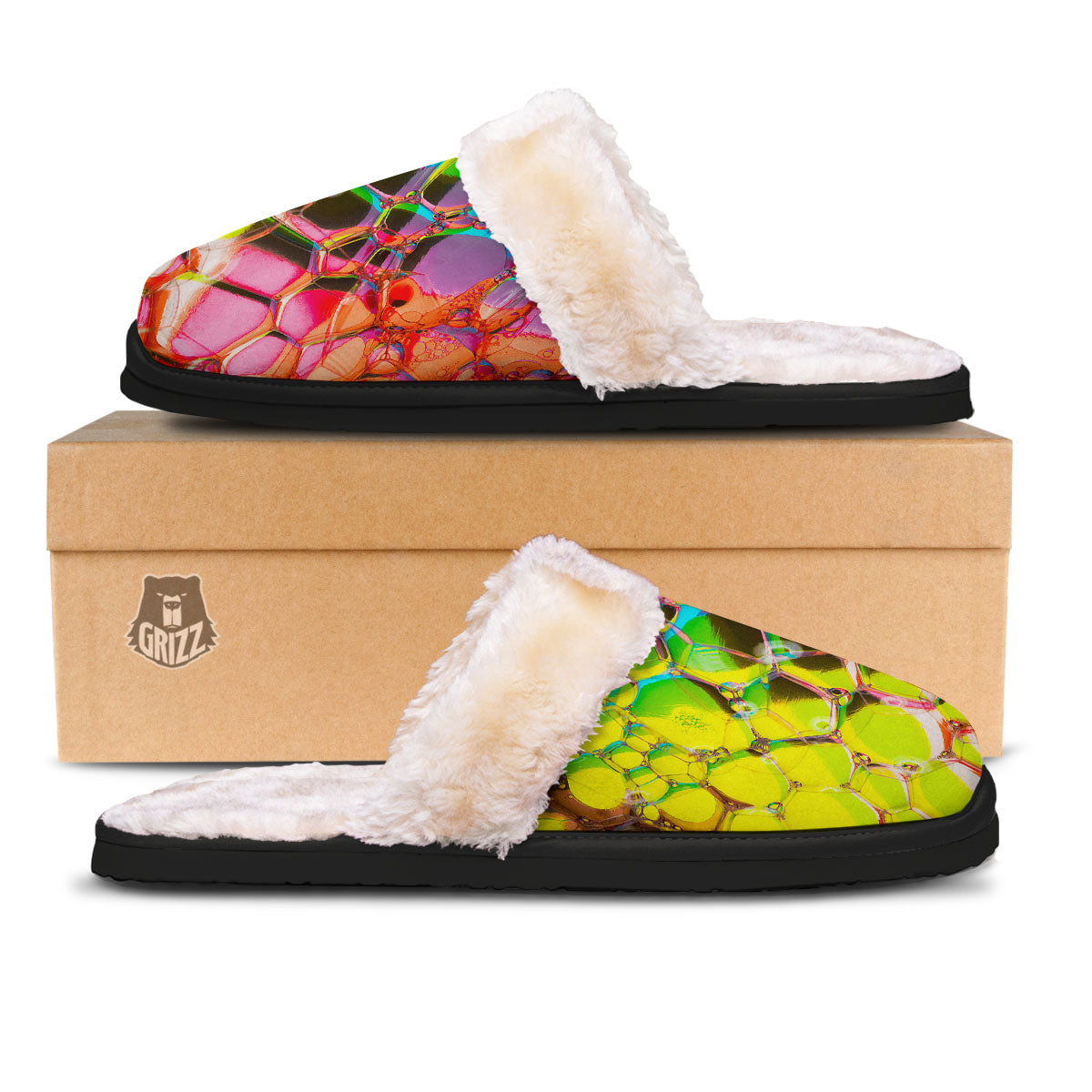 Bubble Soap Psychedelic Print Slippers-grizzshop