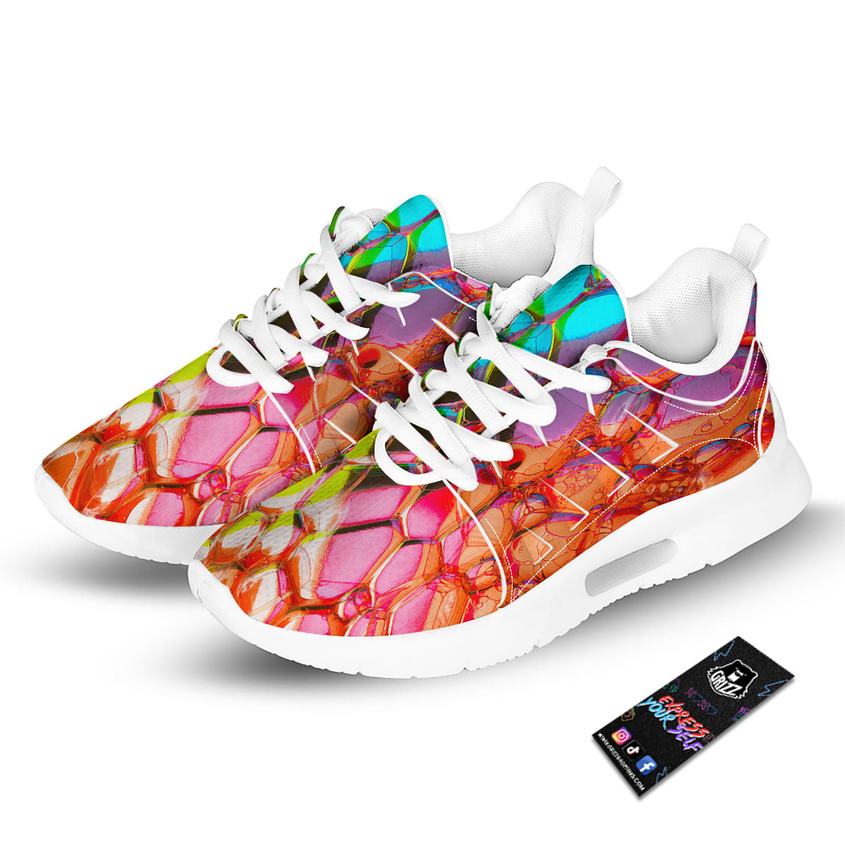 Bubble Soap Psychedelic Print Tennis Shoes-grizzshop
