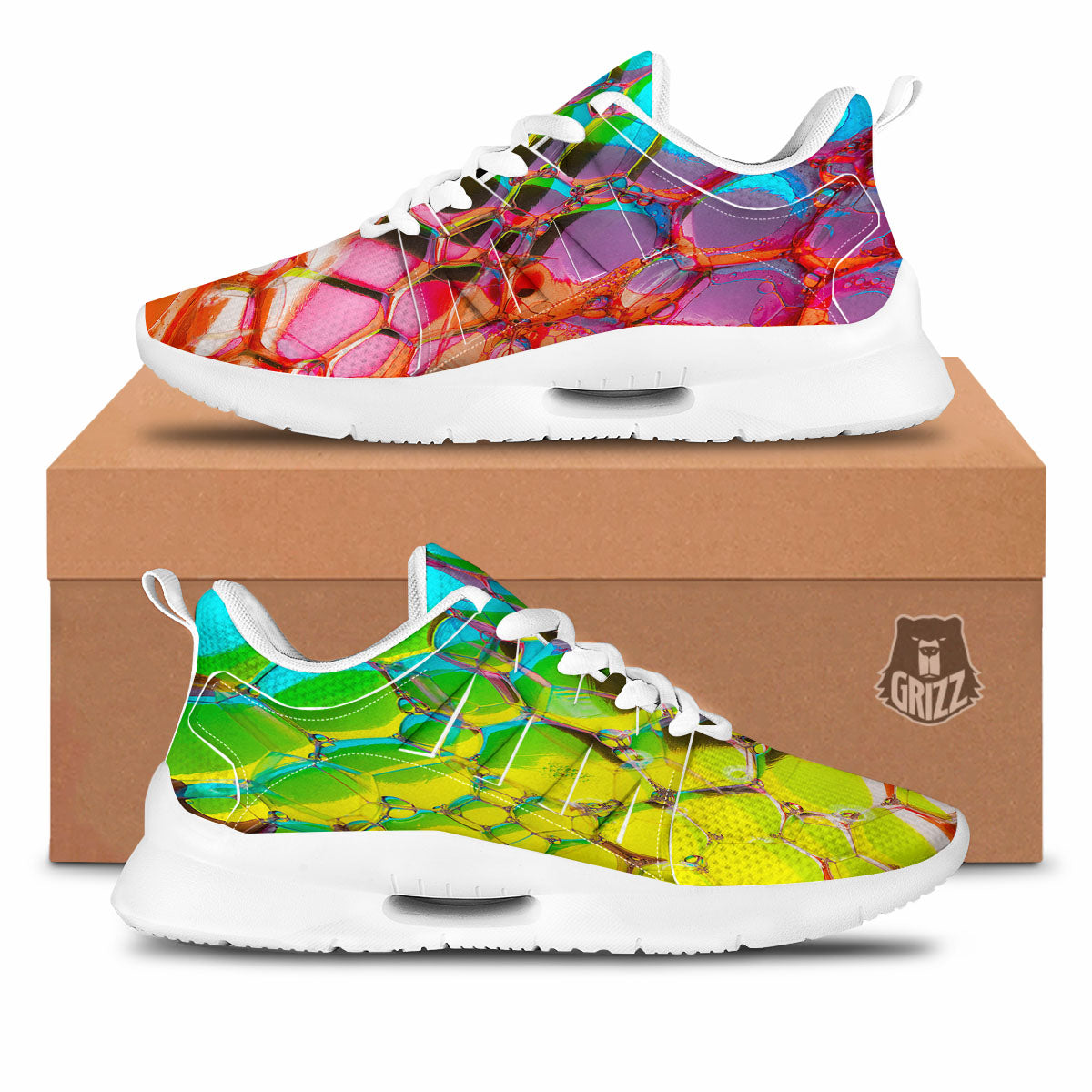 Bubble Soap Psychedelic Print Tennis Shoes-grizzshop