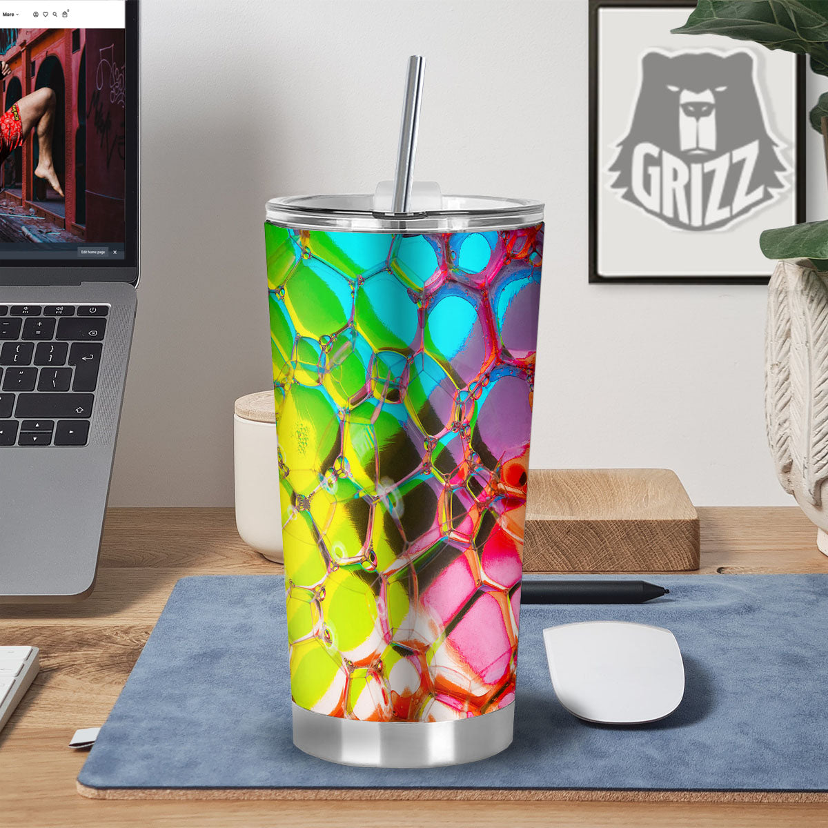 Bubble Soap Psychedelic Print Tumbler-grizzshop