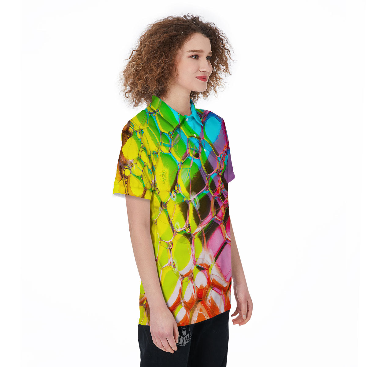 Bubble Soap Psychedelic Print Women's Golf Shirts-grizzshop