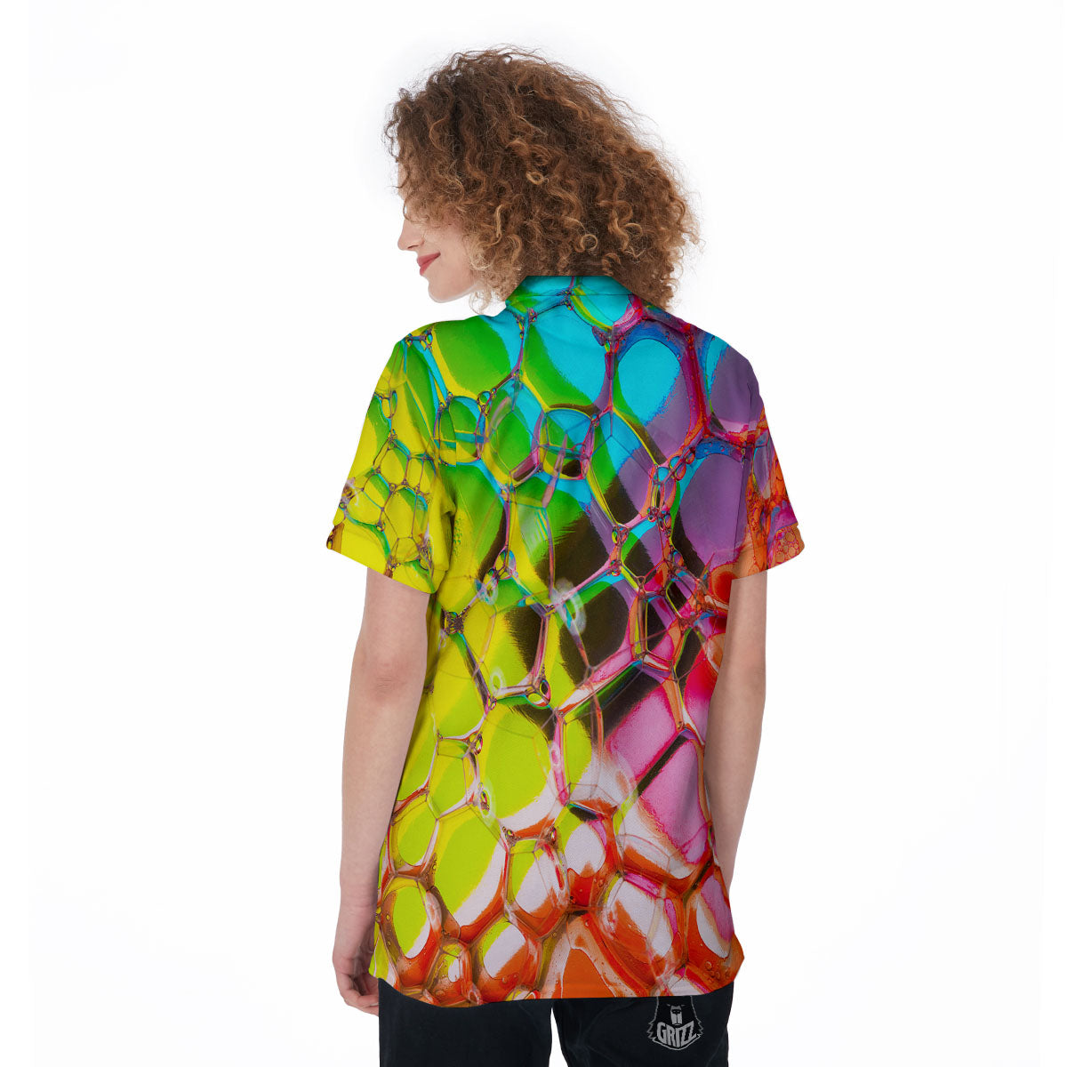 Bubble Soap Psychedelic Print Women's Golf Shirts-grizzshop