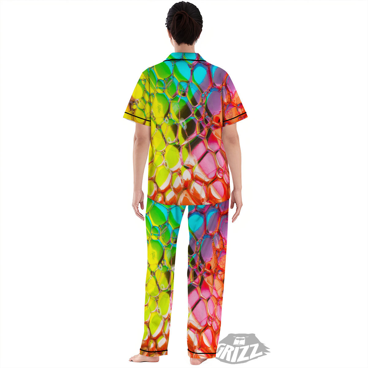 Bubble Soap Psychedelic Print Women's Pajamas Set-grizzshop