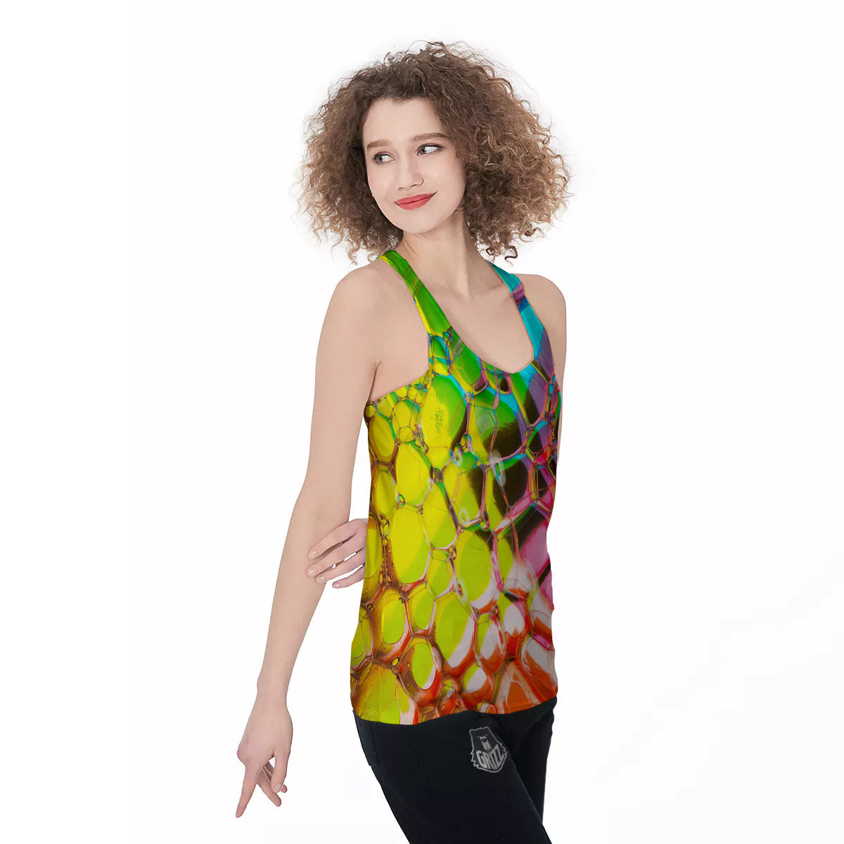Bubble Soap Psychedelic Print Women's Racerback Tank Top-grizzshop