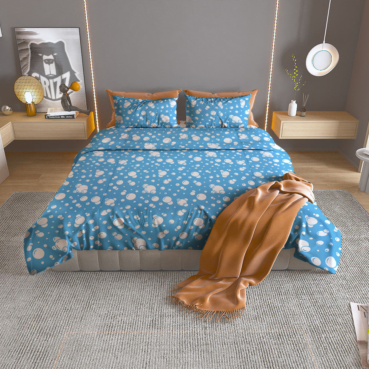 Calendar Geometric Zodiac Print Duvet Cover Bedding Set