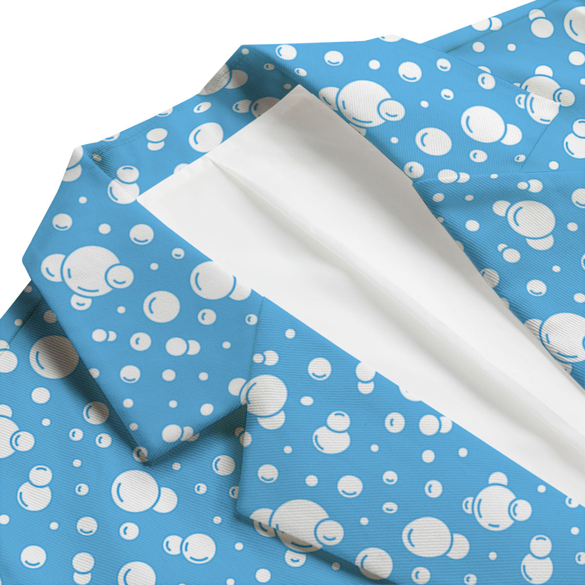 Bubble White And Blue Print Pattern Men's Blazer-grizzshop