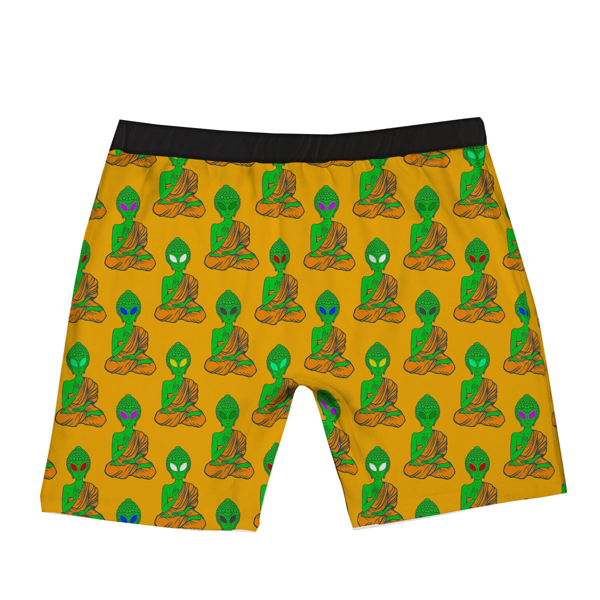Buddha Alien Psychedelic Print Pattern Boxer Briefs-grizzshop